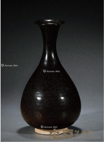  宋金 磁州窑茶叶末釉玉壶春瓶 高25cm