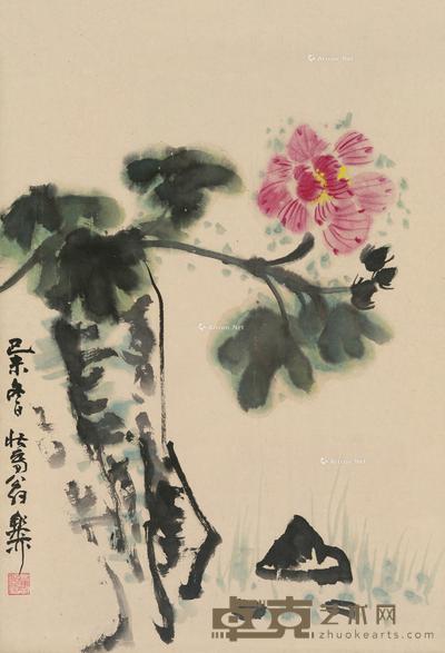 花卉 立轴 设色纸本 69×46cm