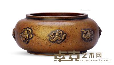 清 铜八宝香炉 高5.3cm;直径12.5cm