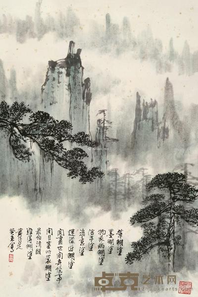  松峦图 镜片 设色纸本 68.5×45cm