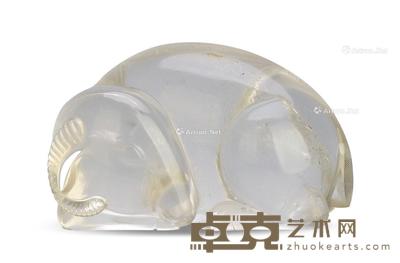 清 水晶卧羊镇纸 长8.7cm;宽5.2cm;高5cm