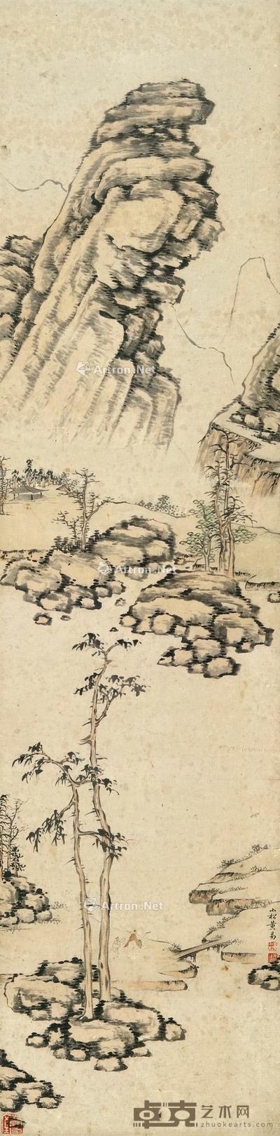 山水 立轴 设色纸本 115×28.5cm