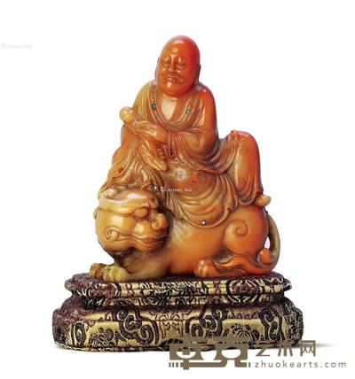 清 寿山石雕罗汉像 高9.5cm