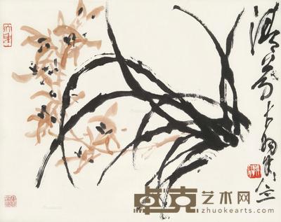 清芬 立轴 设色纸本 47×60cm