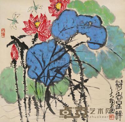 荷香呈祥 镜片 设色纸本 67×68.5cm