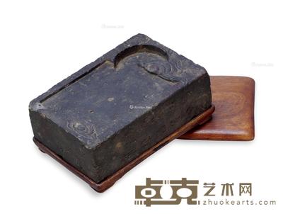  清 刻銘文砖砚 长14.5cm；宽9.8cm；高4.5cm