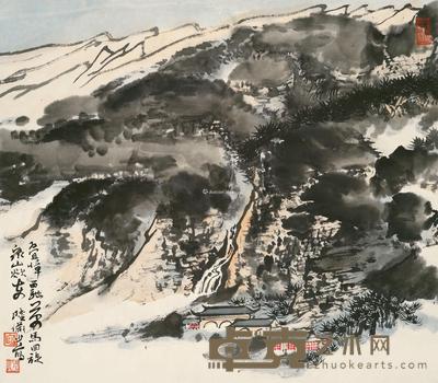  辛稼轩词意图 立轴 设色纸本 36.5×41.5cm