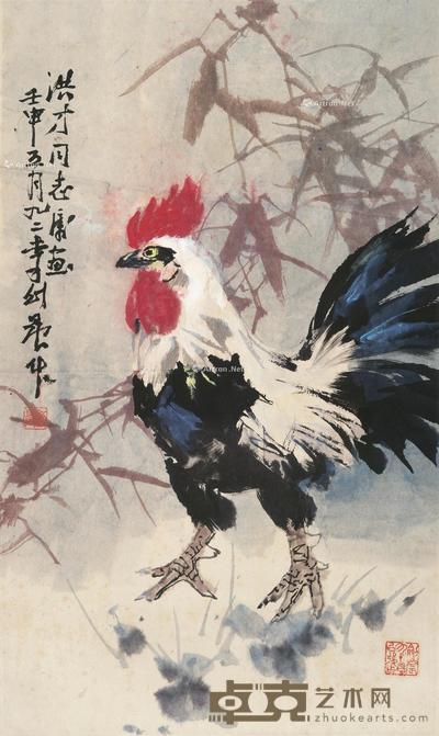竹鸡图 立轴 设色纸本 67.5×39.5cm