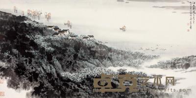 1985年作 江南春晓 镜片 设色纸本 67.5×136cm