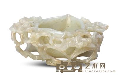 明 白玉蟠桃式杯 长10cm;宽8cm;高3.6cm