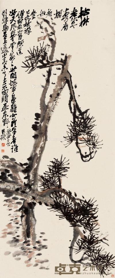  癸丑（1913）年作 松寿图 立轴 设色纸本 130×53.5cm