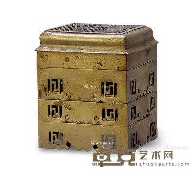 清 白铜香薰 长7.8cm;宽7.8cm;高9.7cm