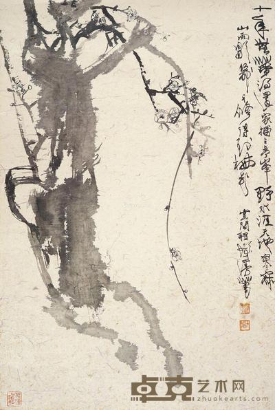墨梅 镜片 水墨纸本 91.5×60.5cm