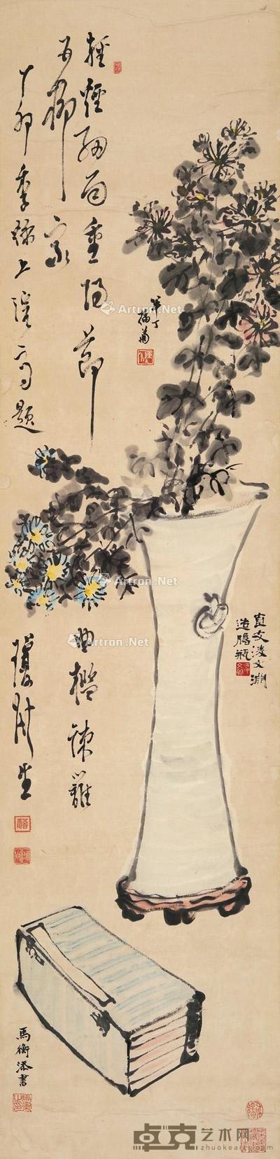 清供 立轴 设色纸本 127.5×31cm