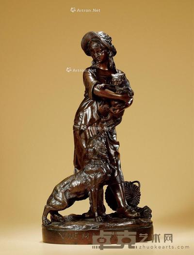  少女的动物情缘 高53cm；底部直径26cm