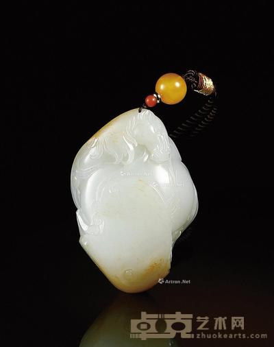 一马当先 白玉把件 钤印:琦 62×42×29mm