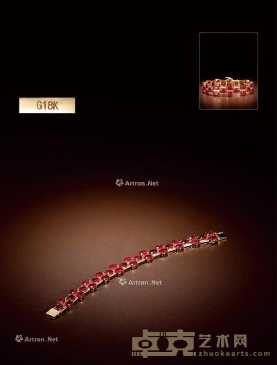  1960年制 红宝石及钻石手链 链长13cm；重量21.4g