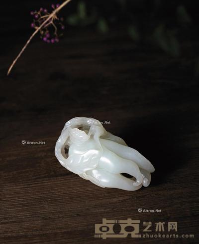 清乾隆·白玉佛手把件 高7.4cm