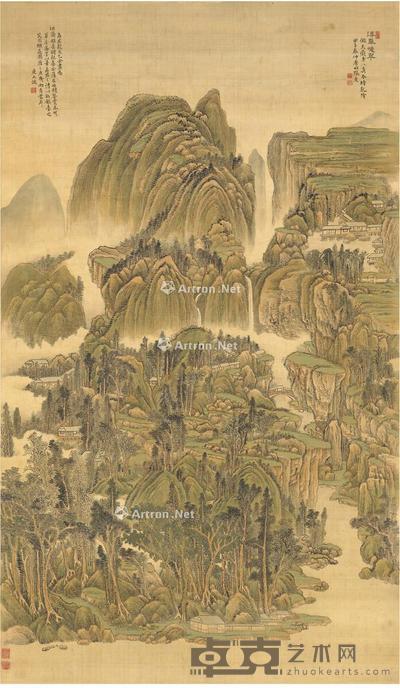 1744年作 浮岚暖翠图 立轴 设色绢本 172.5×101cm