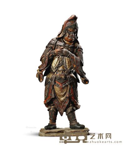 明 木胎天王立像 高47cm