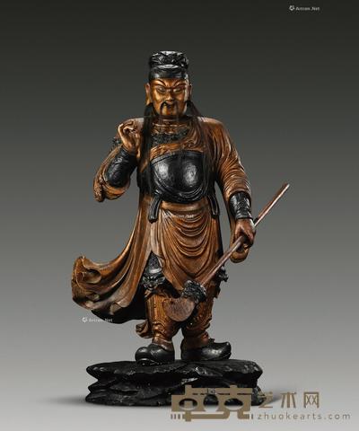 明末清初 木胎关公立像 高84cm