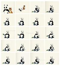  《熊猫的故事》动画赛璐璐片 （二十帧） 纸本 赛璐璐片