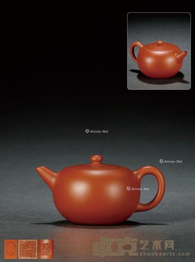 当代·李寒勇制朱泥圆壶 6.4×11.7cm