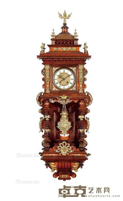 19世纪制 古斯塔夫·贝克挂钟 长38cm;宽17cm;高120cm