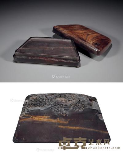 海兽纹风字形老坑端砚 12.1×23.9×2.5cm