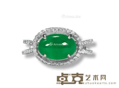 “宝”金镶冰种翡翠戒指 --
