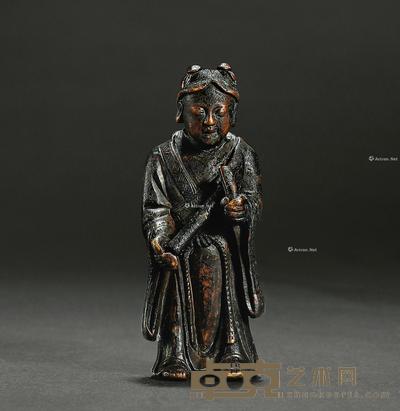 明 铜书童立像 高9cm