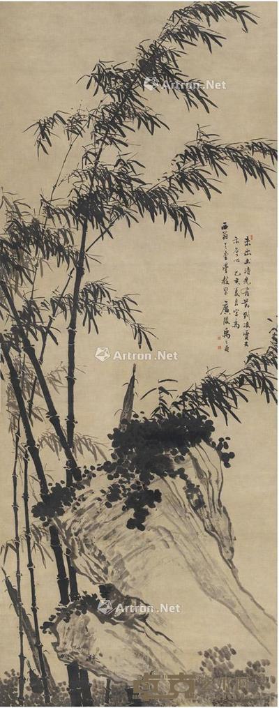 1695年作 墨竹 立轴 水墨纸本 349×135cm