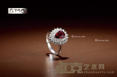  红宝石及钻石戒指 指环大小16.5重量4.5g