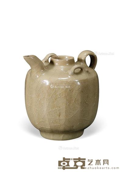 南宋 龙泉窑蜜黄釉双系壶 高11.5cm;直径11.6cm