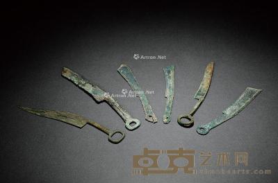  战国·刀币一组六枚 通长145-185mm