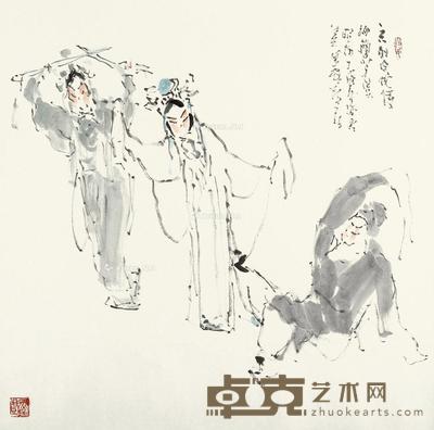 2017年作 白蛇传 镜片 设色纸本 68.8×68.8cm