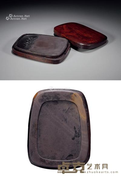 清 许茂光铭花雀砚 21.2×15×2.3cm