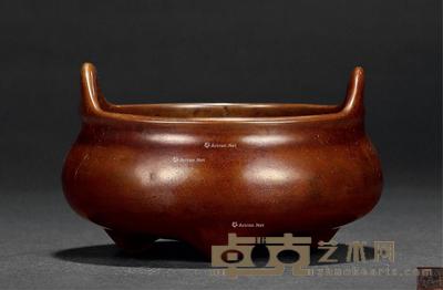 清 铜冲耳炉 口径8.5cm;高5.5cm;重276g