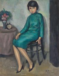  1929年作 少女 布面 油画