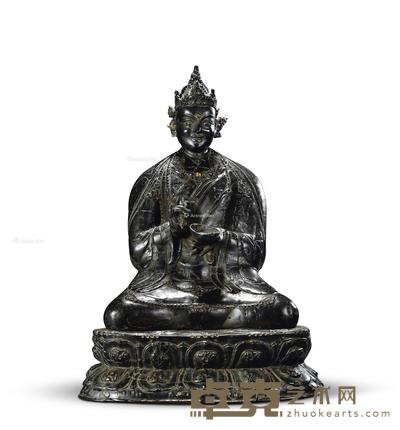 16世纪 铜上师坐像 高49cm