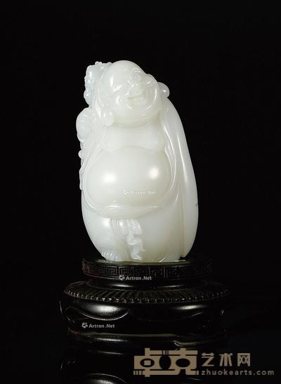 童子戏佛 白玉把件 钤印:晓辰 102×56×48mm