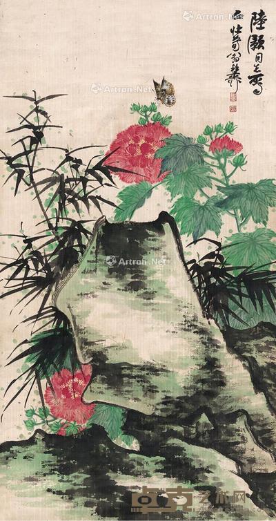 蝶恋花 立轴 设色纸本 103.5×55cm