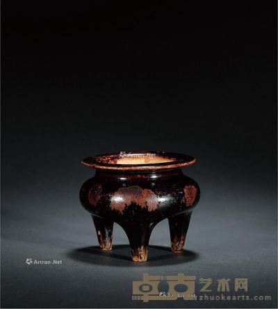  南宋 吉州窑铁绣花鬲式炉 高8.8cm