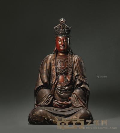 明 木胎观音坐像 高62cm