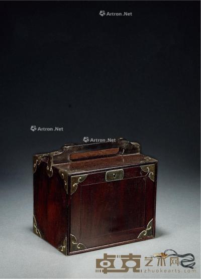  清·紫檀文具提盒 高18.5cm；长19cm；宽13.4cm