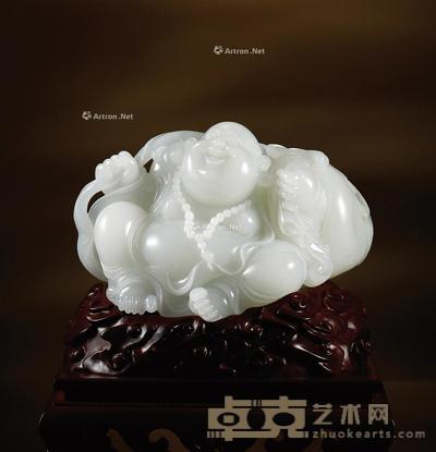 如意纳福 白玉摆件 钤印:长青 170×95×75mm