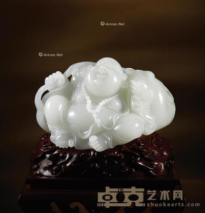  如意纳福 白玉摆件 钤印：长青 170×95×75mm