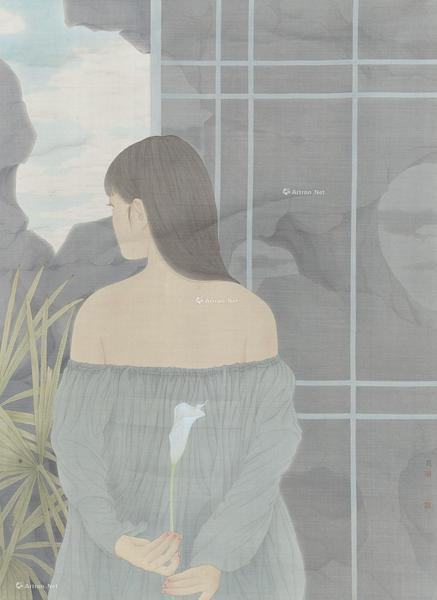  背影 镜心 设色绢本