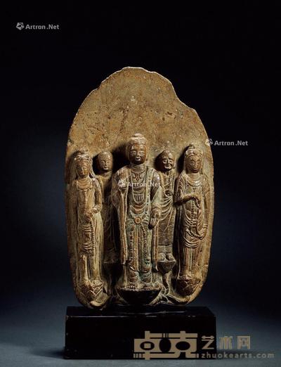 北周·一佛二弟子二菩萨像 带座高48.5cm