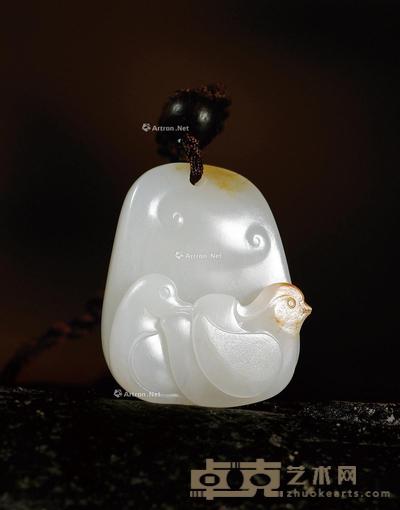 安居乐业 白玉挂件 钤印:龙 33×27×14mm